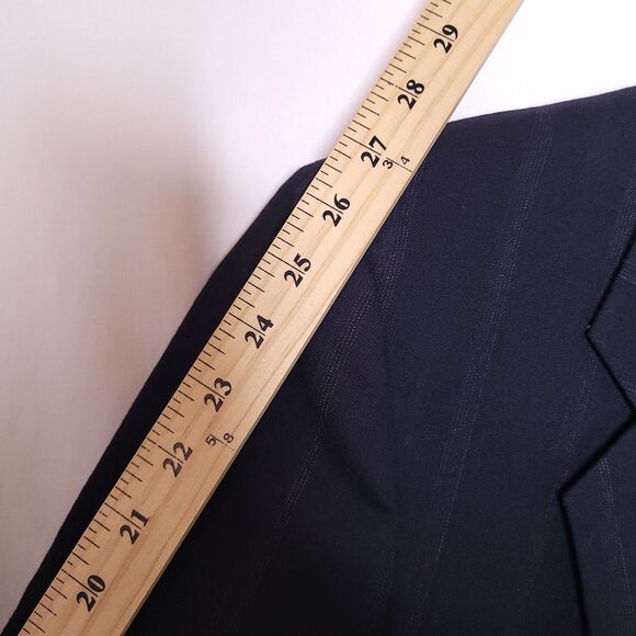 Christian Dior Wool Blazer Mens 42L Navy Striped - Picture 9 of 13